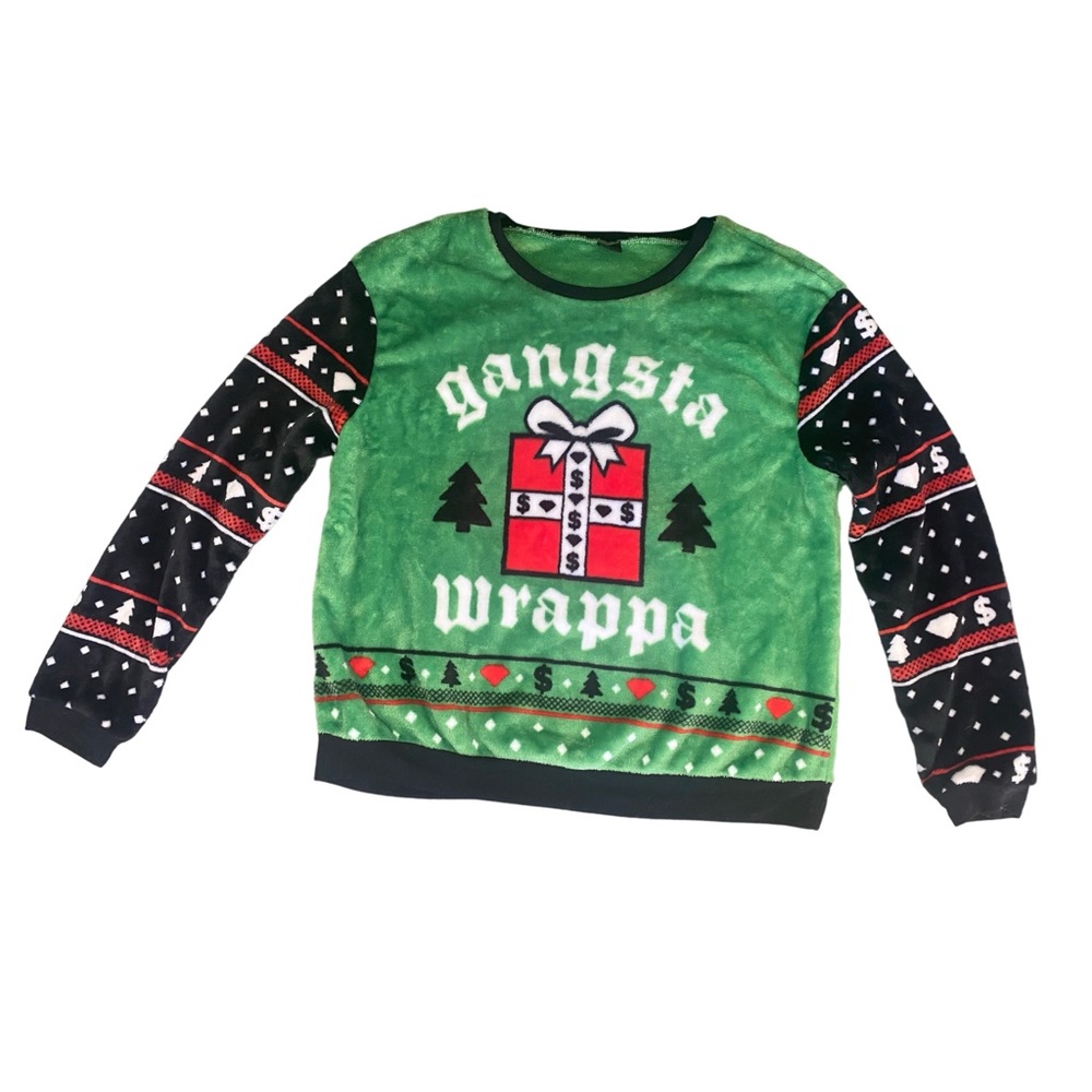 Ugly Sweater Holiday Gangsta Wrapper Ultra Soft Plush